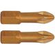Pozi 2 X 25mm Insert Bit Torsion Tin Coated 2pce Pz2